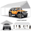 COBIZI Carport 10'x20' Large Heavy Duty Car Tent with Powder-Coated Steel Frame, Portable Garage with Removable Sidewalls & Doors, Car Canopy with All-Season Tarp for Outdoor Party, Birthday, Gray