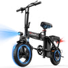ASKGO Z6 14" Electric Bike 1200W Motor, 48V/10AH E-Mountain Bike,Folding Electric Bicycle for Adult with Two Seats UL2849 ,Unisex,Pedal-Assist