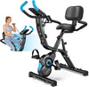 Pooboo 4in1 Folding Exercise Bike Indoor Cycling Bike Stationary Magnetic X Bike Gym Workout 300lb Easy to Get On/Off