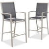 Best Choice Products Outdoor Barstools Set of 2, Bar Height Patio Chairs w/ All-Weather Mesh - Black/Black
