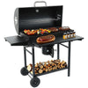 Charcoal Offset Smoker Grill - Family-Size 4-6 Person BBQ with Temperature Control & Portable Wheels