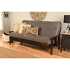 Homestock African Artifacts Full Size Futon Frame Set with Mattress, Easily Converts to Bed, Versatile Design Futon Frame for All Spaces, 33"H x 79"L x 37"D-Color:Linen Charcoal,Size:Barbados