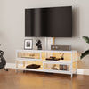 Mayincolor Farmhouse TV Stand for 65+ inch TV,34'' Tall Entertainment Center with Sliding Barn Doors, Rustic Wood Media Console Storage Cabinet Television Stand for Living Room, Light Grey