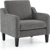 VINGLI Mid Century Modern Chenille Comfy Armchair, Creamy White