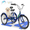 MOONCOOL Adult Tricycles with Rear Basket & Inflator, 24 26 inch 7 Speed 3 Wheel Bikes, Three-Wheeled Bicycles Adult Trike with Backrest for Seniors, Women, Men