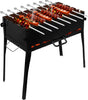 CKG Portable Barbeque Grill Heavy Duty Mangal BBQ Outdoor Travel 6 Skewers, Metal 2 mm