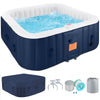 73 inch 4-6 Person Inflatable Hot Tub Spa with Control Panel, Outdoor Portable Hottub with 130 Jets, Insulated Tub Cover and Floor Protector, Temperature up to 104��F, Gray