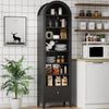 Arched Cabinet, 71" Tall Kitchen Pantry Cabinet, 8 Tiers Arched storage Cabinet with Doors and Shelves, Bookcase for Entryway, Hallway, Living Room, White