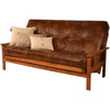 Full-size Faux Leather Futon Mattress in Brown-Frame Not Included