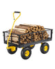 VEVOR 900 Lbs Heavy Duty Steel Garden Cart, Garden Wagon Cart on Wheels, Outdoor Metal Yard Utility Wagon Carts with 10" Tires and Mesh Removable Sides(Convert to Flatbed) and 180��Rotating Handle