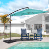 JUSTLET 10ft Heavy Duty Patio Hanging Offset Cantilever Patio Umbrella W/ 4-Piece Base Included Included, Beige