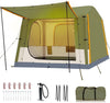 Lilypelle 4-6 Person Blow Up Inflatable Tent with Stove Jack, Hot Tent for Camping with Hand Pump, Waterproof Inflatable Camp Tent with Mesh Windows, Easy Setup Glamping Inflatable House