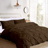 Pinch Pleated 1-Piece Duvet Cover 100% Egyptian Cotton 800 Thread Count with Zipper & Corner Ties Pintuck Decorative Duvet Cover- Queen/Full Size (90" x 90") Inch, Silver