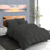 Pinch Pleated 1-Piece Duvet Cover 100% Egyptian Cotton 800 Thread Count with Zipper & Corner Ties Pintuck Decorative Duvet Cover- Queen/Full Size (90" x 90") Inch, Silver