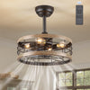 Zardon 52 inch Black Ceiling Fan with LED Light and Remote, Downrod 6-Speed and Quiet Reversible DC Motor for Bedroom, Living Room, Indoor