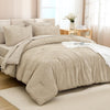 Queen Comforter Set 7 Piece Dark Emerald Green - Bed in a Bag Queen Boho Lightweight Fluffy Tufted Bedding Sets with Comforter, Sheets, Pillowcases & Shams