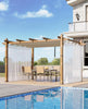 EastVita 10x10 Ft Retractable Outdoor Pergola with Canopy and Side Mesh,Upgraded Gray Aluminum Pergola,Modern Pavilion for Backyard,Patio,Porch,Grape Trellis