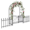 Ktaxon Garden Arch, Iron Arch for Climbing Plants,  7.2 FT Garden Arch With Seat Weather-Resistant, Black