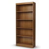 Pemberly Row 5-Shelf Transitional Wood Bookcase in Morgan Cherry