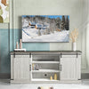 FESTIVO Farmhouse TV Stand for 75" TV, Entertainment Center, Sliding Barn Door TV Stand, 68 inch TV Console Table, Home Living Room Media Console with Adjustable Shelf - Off White
