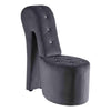 Best Master Furniture Tristram 19" Velvet High Heel Shoe Chair in Navy Blue