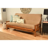 Homestock African Artifacts Full Size Futon Frame Set with Mattress, Easily Converts to Bed, Versatile Design Futon Frame for All Spaces, 33"H x 79"L x 37"D-Color:Linen Charcoal,Size:Barbados
