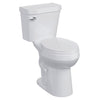 19" Toilet, Elongated Toilets for Bathrooms, Two-Piece Toilet with Soft Close Seat, 1.28 Siphonic Flush Toilet with Universal Height ADA Cotton White