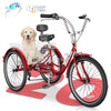 MOONCOOL Adult Tricycles with Rear Basket & Inflator, 24 26 inch 7 Speed 3 Wheel Bikes, Three-Wheeled Bicycles Adult Trike with Backrest for Seniors, Women, Men