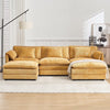 GNIXUU 112" Oversized Sectional Sofa Cloud Couch for Living Room, Modern Chenille L Shaped Couch, Comfy Boucle Modular Sofa Sleeper with Moveable Ottoman & Memory Foam (Green)