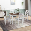 Seizeen Solid Wood Kitchen Table and Chairs, Dining Room Table Set for 4 with Gray Upholstered Chairs, Wood Grain Table Heavy-Duty Frame, Rustic Minimalist Style Breakfast Nook Set