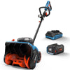 SENIX Brushless 60V 15-inch Cordless Snow Shovel with 6.0Ah Battery w/ Rear Wheels, 33ft Throw 600 lbs, 2-Speed Variable, Detachable LED Light, Telescopic Handle, Include 3A Charger, STX6-M