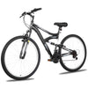 Hykolity 27.5 inch Mountain Bike MTB Outdoor Bicycle Cycling 18 Speed Trail Sport Off-Road Bikes Full Suspension for Adult Men Unisex Black
