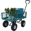 Steel Garden Cart, Heavy-Duty Steel Mesh Utility Garden Wagon with Removable Sides and 9.5" Pneumatic Tires for Outdoor Lawns Yards Farms and Ranches, 550 lb Capacity, Yellow