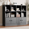 Cozy Castle 3-Tier Open Cube Bookcase with 12 Cubes and 4 Doors, Adjustable Shelves, White