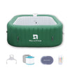 RELXTIME  4-6 Person Inflatable Hot Tub Square Portable Pool Outdoor Spa with 130 Massage Jets