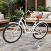 Uforic24'' Beach Cruiser Bike, 7-Speed, Step-Through Bicycle for Men & Women, Steel Frame, Mint Green