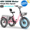 20" x 4" Fat Tire Electric Tricycle for Adult, 7 Speeds Electric Trike 48V 500W Motorized Tricycle , Electric Three Wheels Bicycle for Senior, Aluminum Frame & Rear Basket ,16mph