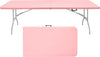 Folding Table with Carry Handle, Portable Fold-in-Half Plastic Table, Rectangle Foldable Table for Indoor