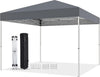 10 X 10ft Pop Up Canopy Tent Easy Set up Outdoor Instant Straight Legs Portable Gazebo Shelter with Wheeled Bag for Camp Beach Patio and Garden (Grey)