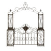 DecMode Traditional Metal Arch with Botanical Design Garden Arbors with Latch Lock Closure, 78"W x 94"H