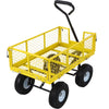 Steel Wagon Cart with Mesh Removable Sides, 3 cu ft, 550LBS Capacity, Heavy Duty Garden Cart with Pneumatic All Terrain Tires, Rolling Cart with 180��Adjustable Handle for Garden, Farm, Yard, Yellow