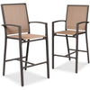 Best Choice Products Outdoor Barstools Set of 2, Bar Height Patio Chairs w/ All-Weather Mesh - Black/Black