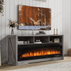 Waleaf Fireplace TV Stand for TVs Up to 75" TV with 60" Electric Fireplace,Entertainment Center with Open Shelve Storage
