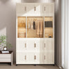 Montary Kids Portable Wardrobe w/ Magnetic Doors & Hanging Rod - 4-Cube Plastic Storage Cabinet,Nursery/Bedroom