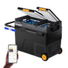BougeRV Car Refrigerator 61QT Dual Zone, 12 Volt Portable Freezer Fridge with Wheels, APP Control Compressor Refrigerator 12V/24V DC for RV Truck Vehicle Boat Outdoor Travel Camping Trip Use