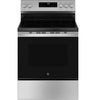 GE? 30" 5.0 Cu. ft. 240 Volts Free-Standing Electric Range with Crisp Mode in Stainless Steel