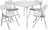 5pc. XL Series 4 Folding Card Table and Triple Braced Vinyl Padded Chair Set, Commercial Quality, Beige, 30