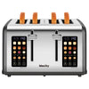 Mecity 4-Slice Touchscreen Toaster, Stainless Steel, 6 Browning Settings, Reheat, Cancel, Defrost, Removable Tray