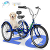 MOONCOOL Adult Tricycles with Rear Basket & Inflator, 24 26 inch 7 Speed 3 Wheel Bikes, Three-Wheeled Bicycles Adult Trike with Backrest for Seniors, Women, Men