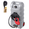 15 Gallon Fuel Caddy, Portable Gas Fuel Tank Container with LE Fluid Transfer Siphon Pump and 10ft. Delivery Hose, Diesel Storage Can On-Wheels for Cars, Lawn Mowers, ATVs, Boats, Yellow
